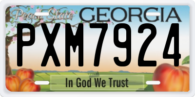 GA license plate PXM7924