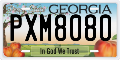 GA license plate PXM8080
