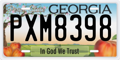 GA license plate PXM8398