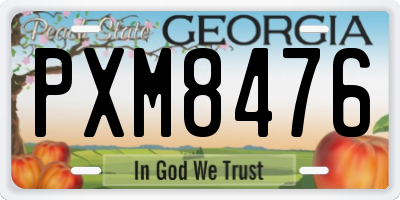 GA license plate PXM8476