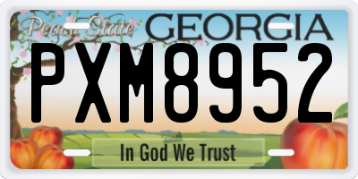 GA license plate PXM8952