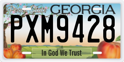 GA license plate PXM9428