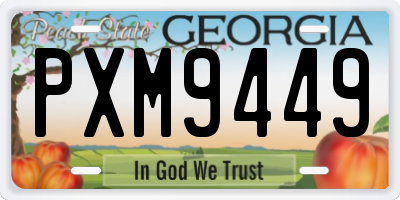 GA license plate PXM9449