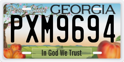 GA license plate PXM9694