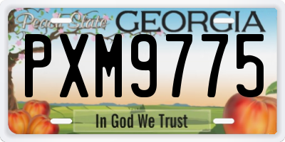 GA license plate PXM9775