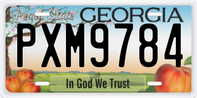 GA license plate PXM9784
