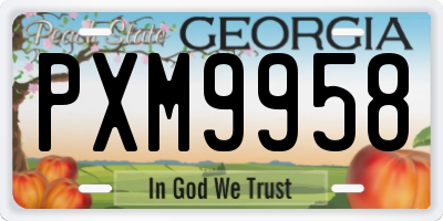 GA license plate PXM9958