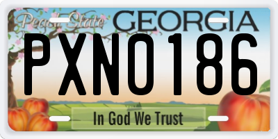 GA license plate PXN0186