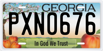 GA license plate PXN0676