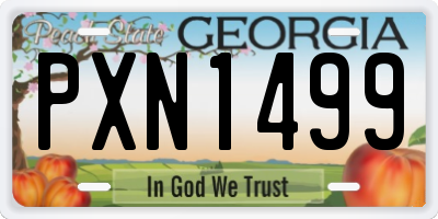 GA license plate PXN1499