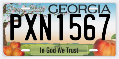 GA license plate PXN1567