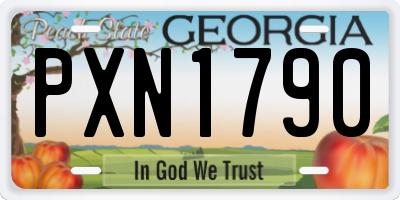 GA license plate PXN1790