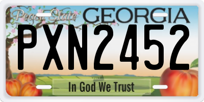 GA license plate PXN2452