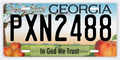 GA license plate PXN2488