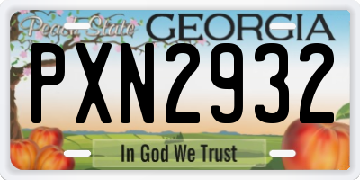 GA license plate PXN2932