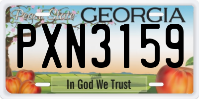 GA license plate PXN3159