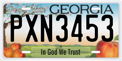 GA license plate PXN3453