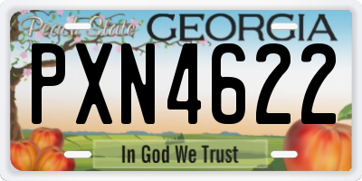 GA license plate PXN4622