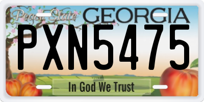 GA license plate PXN5475
