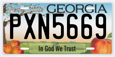 GA license plate PXN5669