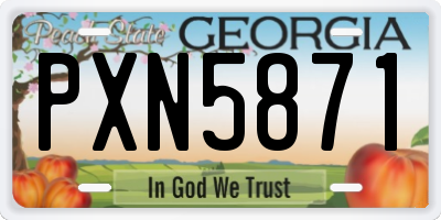 GA license plate PXN5871