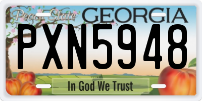 GA license plate PXN5948
