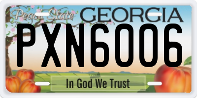 GA license plate PXN6006