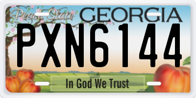GA license plate PXN6144