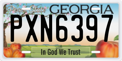 GA license plate PXN6397