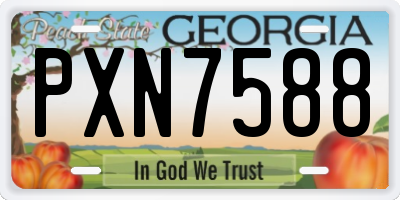 GA license plate PXN7588