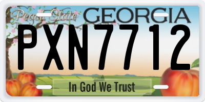 GA license plate PXN7712