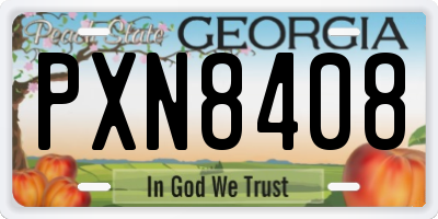 GA license plate PXN8408