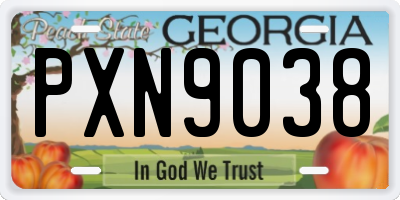 GA license plate PXN9038