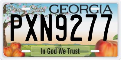 GA license plate PXN9277