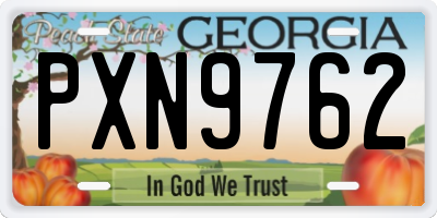 GA license plate PXN9762