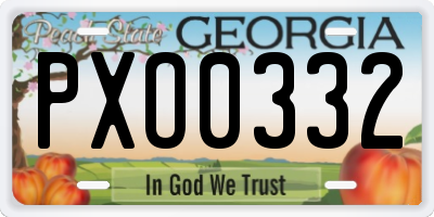GA license plate PXO0332