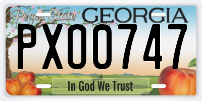 GA license plate PXO0747