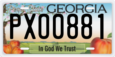 GA license plate PXO0881