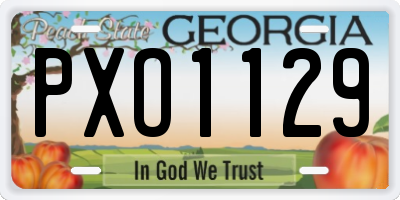 GA license plate PXO1129