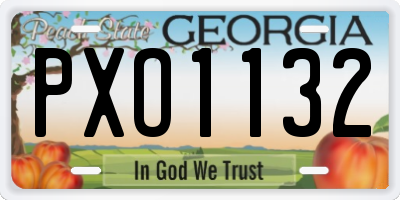 GA license plate PXO1132