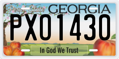 GA license plate PXO1430