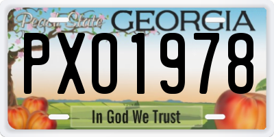 GA license plate PXO1978