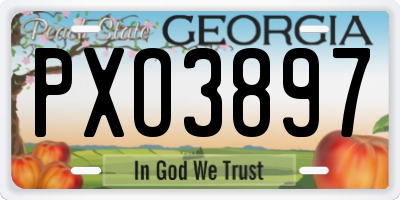 GA license plate PXO3897