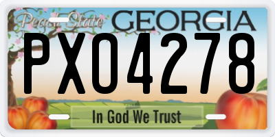 GA license plate PXO4278