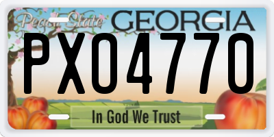 GA license plate PXO4770
