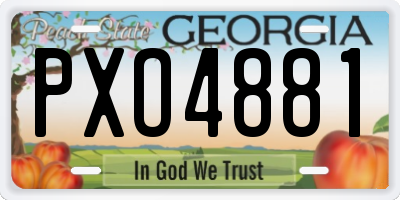 GA license plate PXO4881