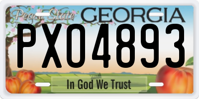 GA license plate PXO4893