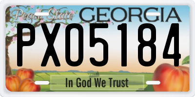 GA license plate PXO5184