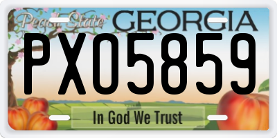 GA license plate PXO5859