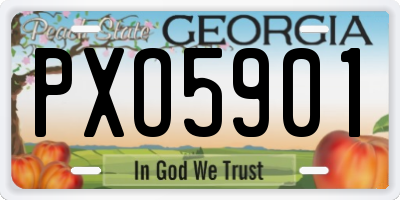 GA license plate PXO5901